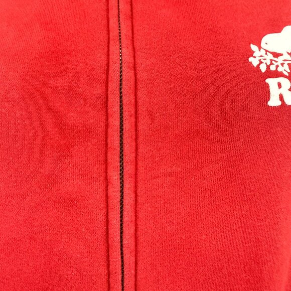 Roots Hoodie Womens L Red Cotton Zip Logo Classic Casual - Picture 7 of 14